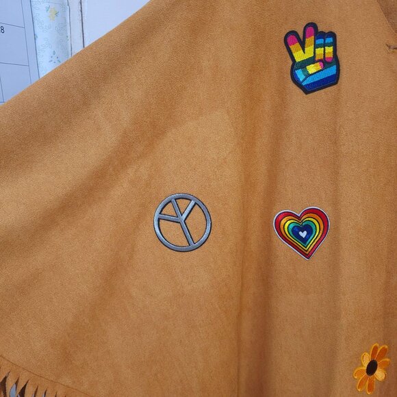 Spirit Adult Free Spirit Babe hippie Halloween costume poncho only - Picture 9 of 14